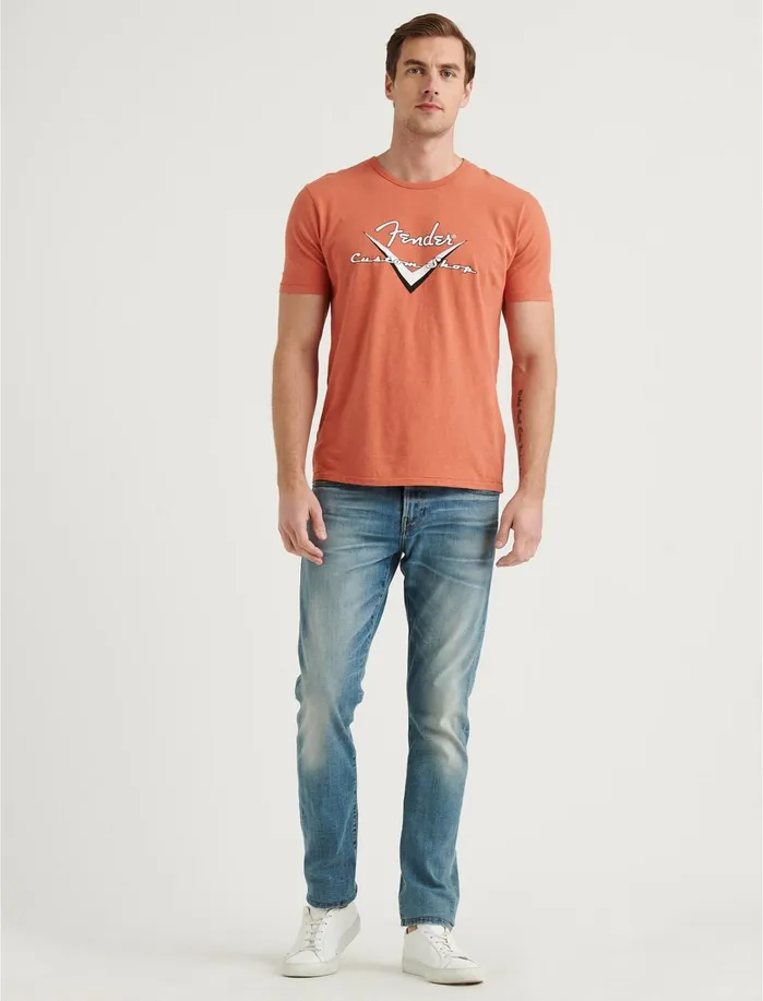 Graphic Tees Men Lucky Brand Fender Custom Shop Tee Hot Sauce