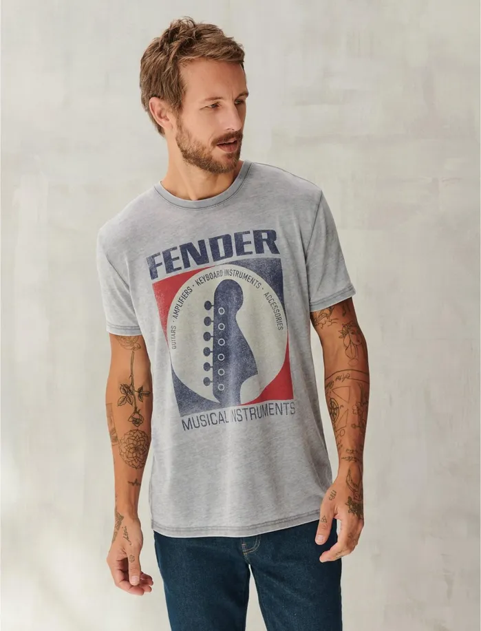 Graphic Tees Men Lucky Brand Fender Decal Tee Gargoyle