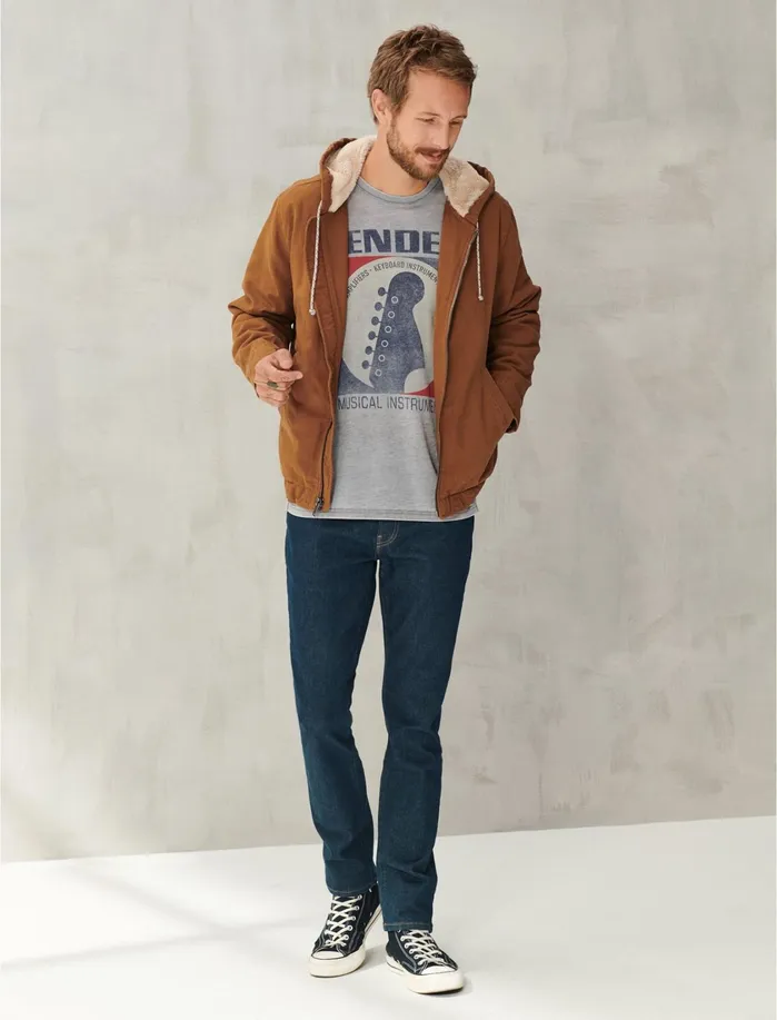 Graphic Tees Men Lucky Brand Fender Decal Tee Gargoyle