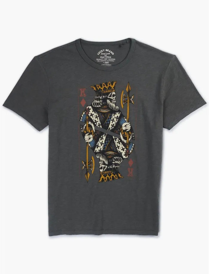 Graphic Tees Men Lucky Brand King Of Diamonds Tee Black Mountain