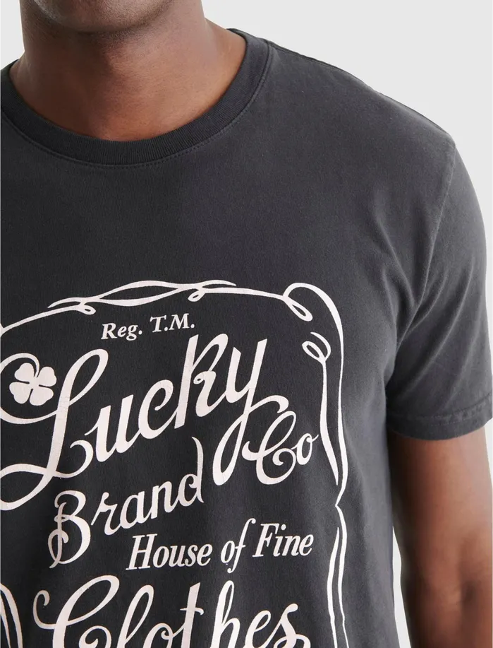 Graphic Tees Men Lucky Brand Lucky Ol Skool Plaque Tee Jet Black Graphic Tees Men Lucky Brand Lucky Ol Skool Plaque Tee Jet Black