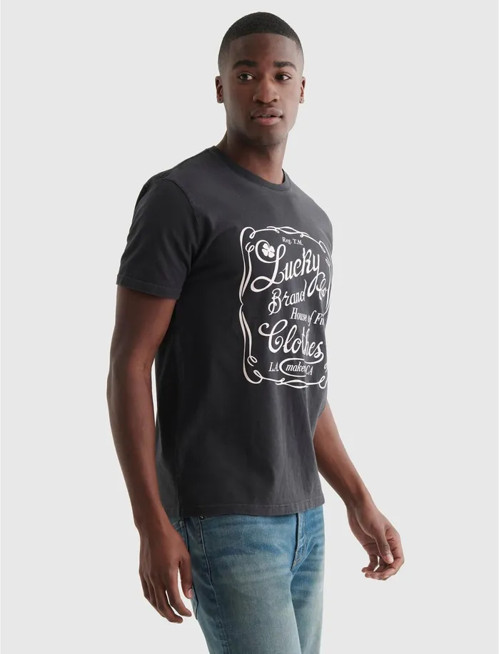 Graphic Tees Men Lucky Brand Lucky Ol Skool Plaque Tee Jet Black Graphic Tees Men Lucky Brand Lucky Ol Skool Plaque Tee Jet Black