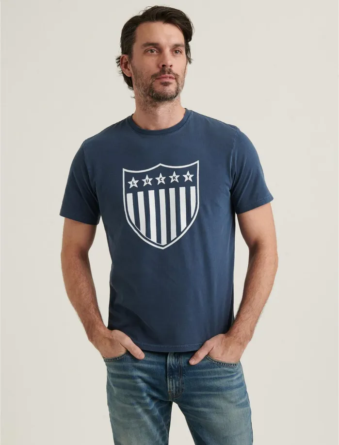 Graphic Tees Men Lucky Brand Lucky Shield Tee Navy