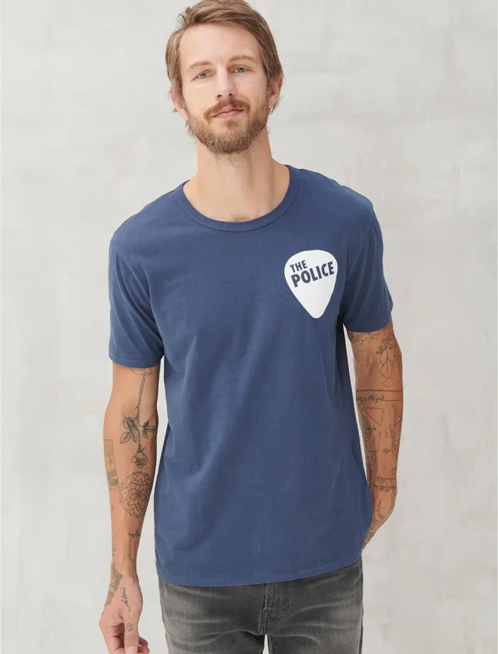 Graphic Tees Men Lucky Brand The Police Pick Tee American Navy