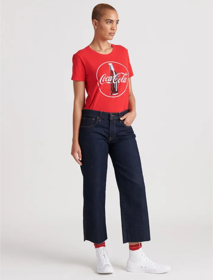 Graphic Tees Women Lucky Brand CocaCola Tee 636 Red