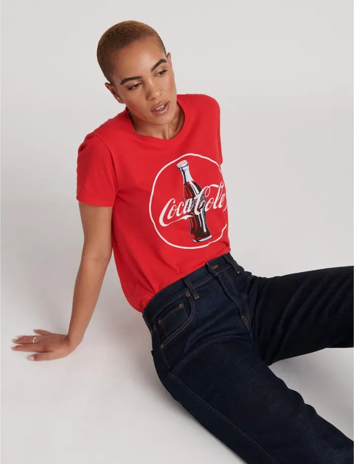 Graphic Tees Women Lucky Brand CocaCola Tee 636 Red