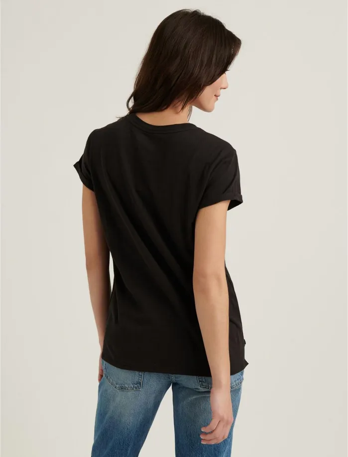 Graphic Tees Women Lucky Brand El Lay Crew Tee Black Mountain