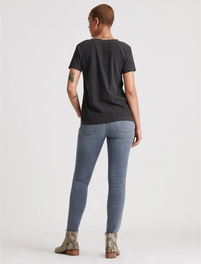 Graphic Tees Women Lucky Brand Essential VNeck Tee Washed Black