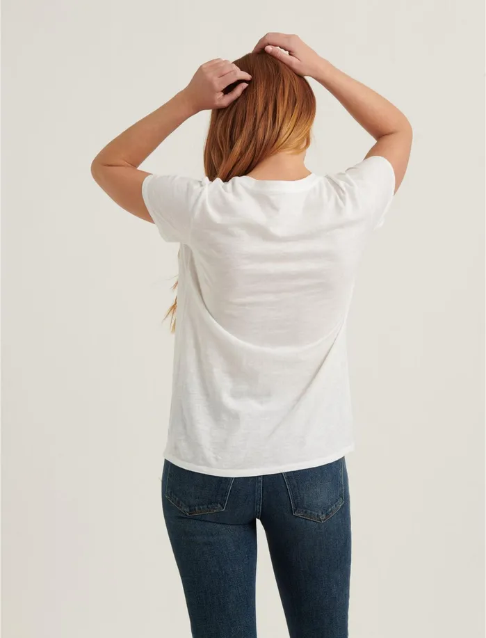 Graphic Tees Women Lucky Brand Fanta Straw Hat Tee Lucky White