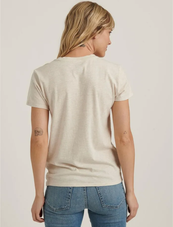 Graphic Tees Women Lucky Brand La Patch Tee Oatmeal Heather