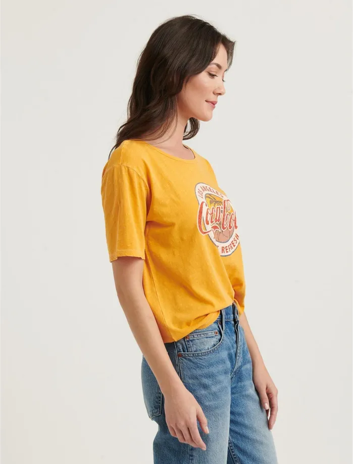 Graphic Tees Women Lucky Brand Los Angeles Cola Tee Artisan Gold