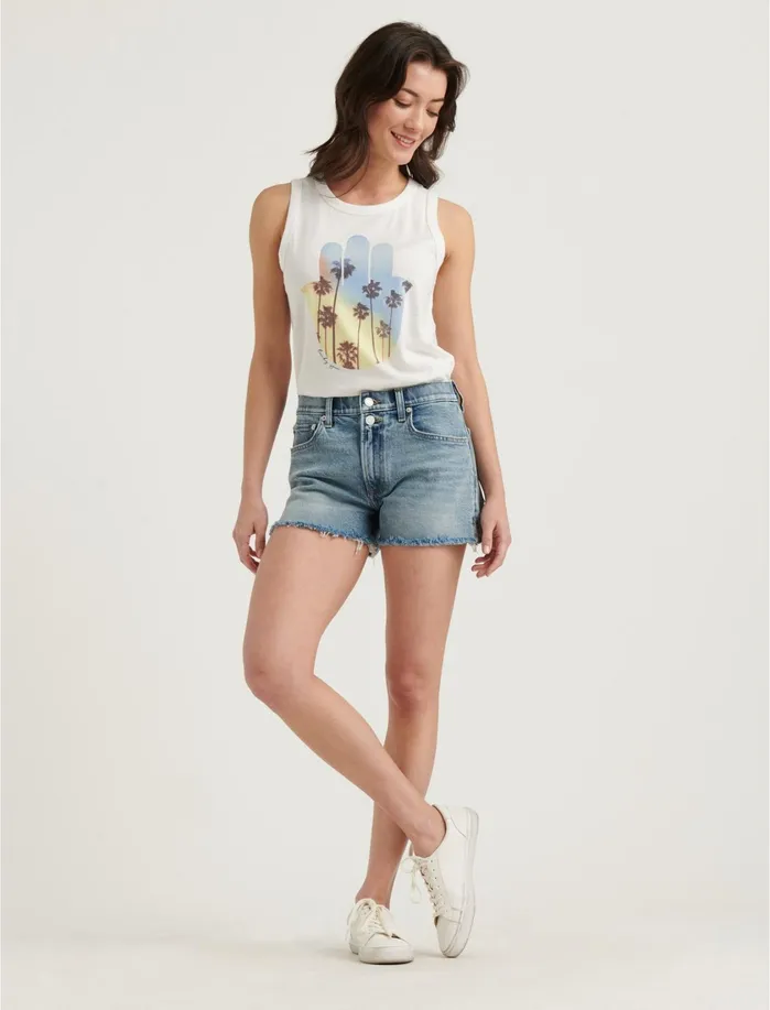 Graphic Tees Women Lucky Brand Photo Hamsa Tee Lucky White
