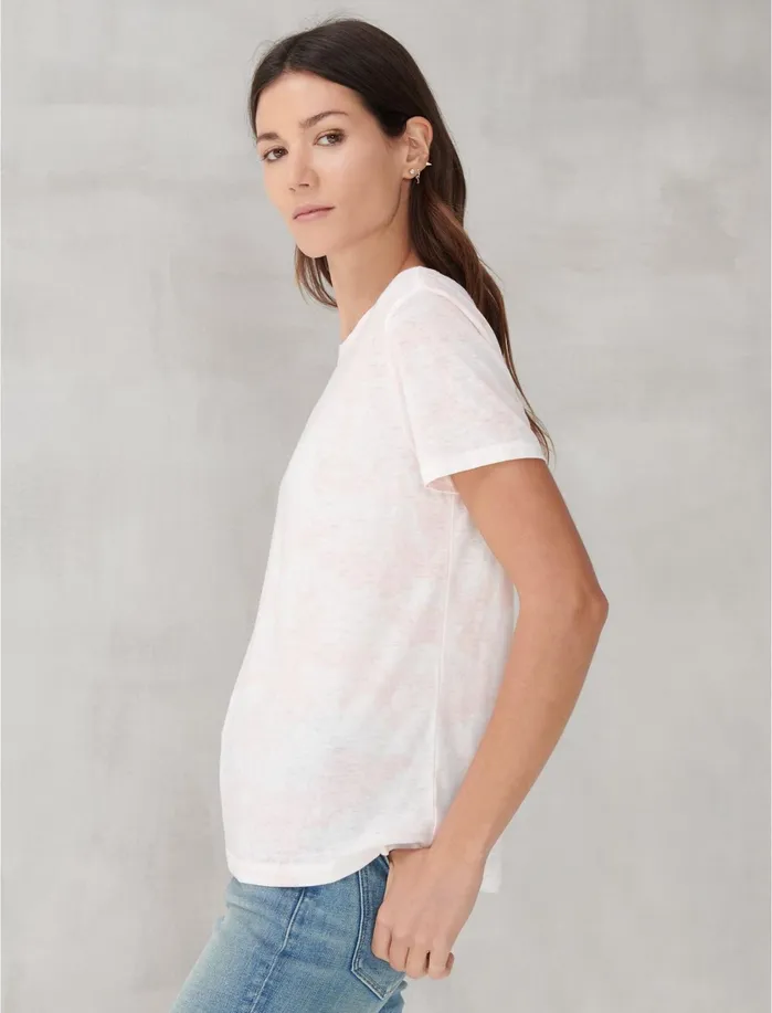 Graphic Tees Women Lucky Brand Rose Camo Classic Crew Pink Rose Camo