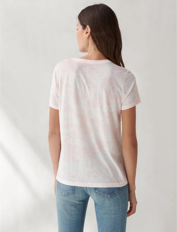 Graphic Tees Women Lucky Brand Rose Camo Classic Crew Pink Rose Camo