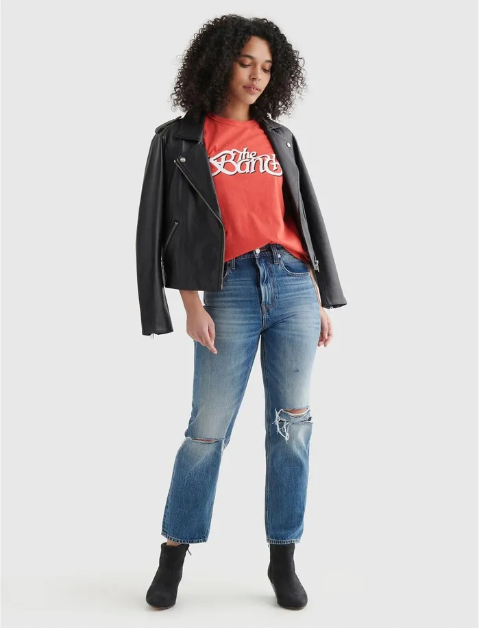 Graphic Tees Women Lucky Brand The Band Core Classic Tee Cardinal