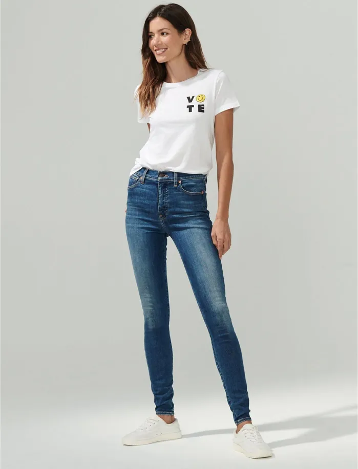 Graphic Tees Women Lucky Brand Vote Tee Bright White