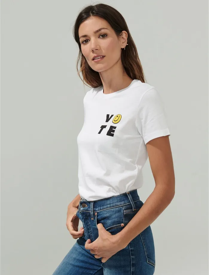 Graphic Tees Women Lucky Brand Vote Tee Bright White