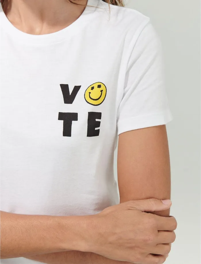 Graphic Tees Women Lucky Brand Vote Tee Bright White