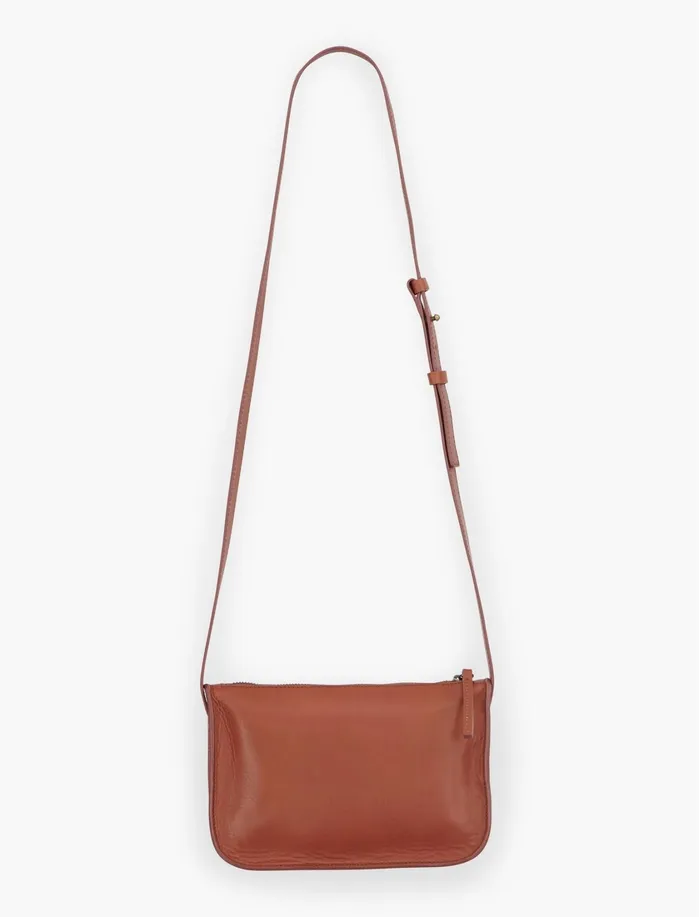 Handbags Women Lucky Brand The Point Leather Pocket Crossbody Bag Cognac