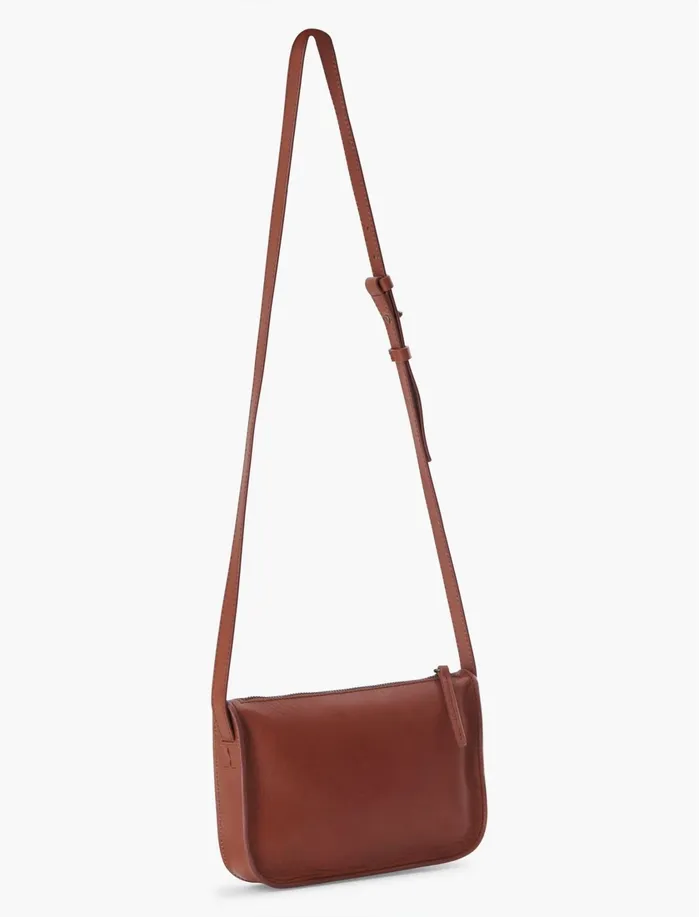 Handbags Women Lucky Brand The Point Leather Pocket Crossbody Bag Cognac