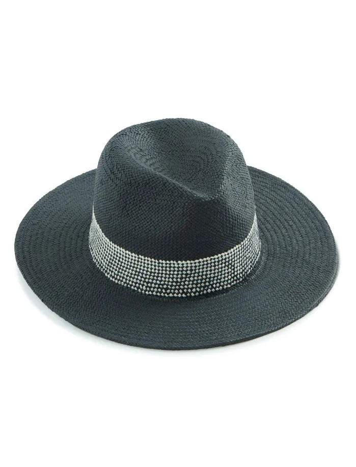 Hats Women Lucky Brand Fedora With Woven Trim Black