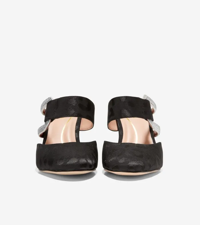 Heels And Wedges Women Cole Haan Gabbie Jewel Mule Black Satin Heels And Wedges Women Cole Haan Gabbie Jewel Mule Black Satin