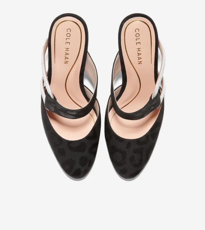Heels And Wedges Women Cole Haan Gabbie Jewel Mule Black Satin Heels And Wedges Women Cole Haan Gabbie Jewel Mule Black Satin
