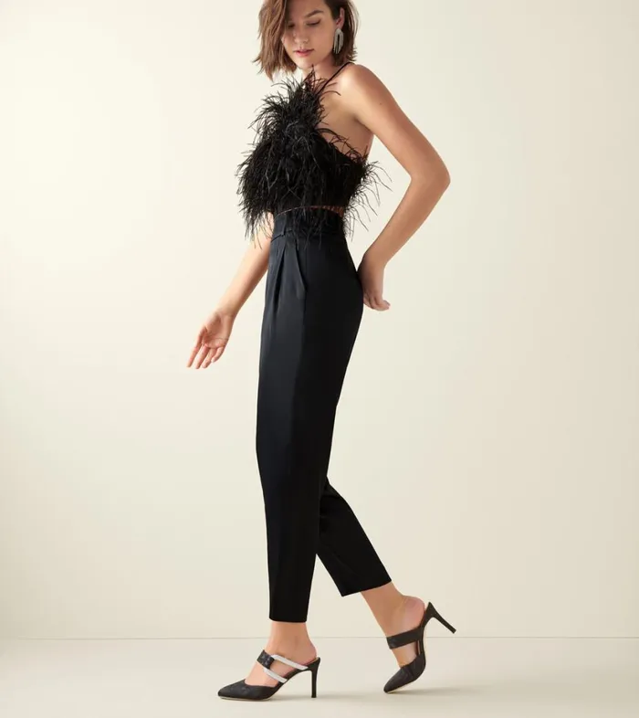 Heels And Wedges Women Cole Haan Gabbie Jewel Mule Black Satin Heels And Wedges Women Cole Haan Gabbie Jewel Mule Black Satin