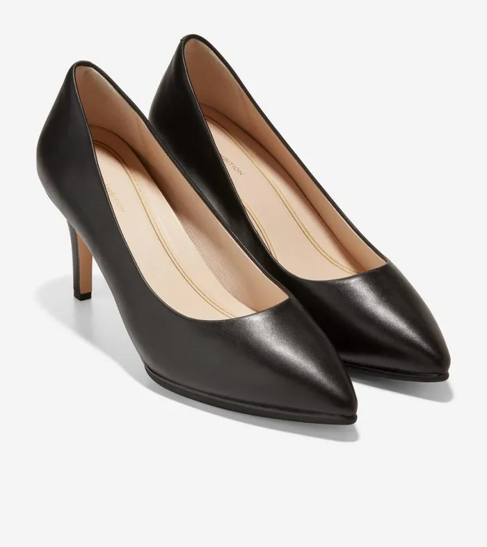 Heels And Wedges Women Cole Haan Grand Ambition Pump Black Leather Heels And Wedges Women Cole Haan Grand Ambition Pump Black Leather