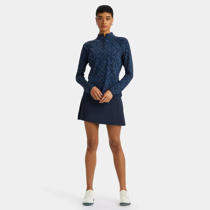 Icon Camo Silky Tech Nylon Ruched Quarter Zip Pullover Twilight Women GFORE Tops