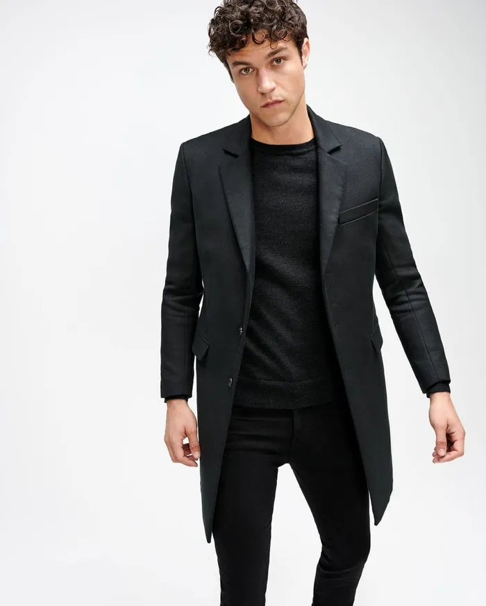 Jackets 038 Coats Men 7 For All Mankind Topcoat In Black