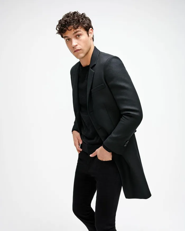Jackets 038 Coats Men 7 For All Mankind Topcoat In Black