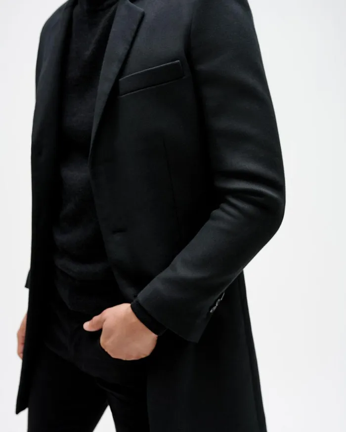 Jackets 038 Coats Men 7 For All Mankind Topcoat In Black