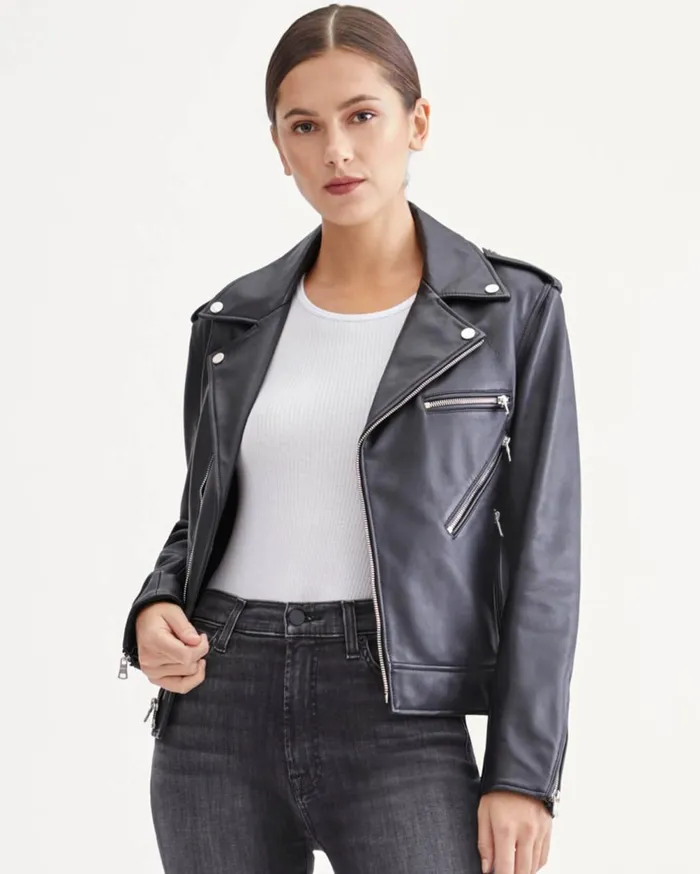 Jackets 038 Coats Women 7 For All Mankind 7 Zipper Moto Jacket