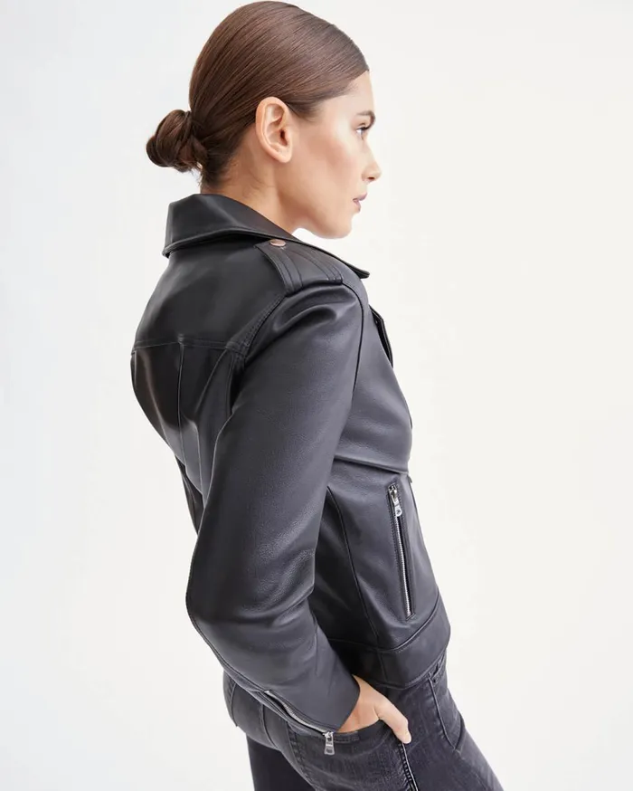 Jackets 038 Coats Women 7 For All Mankind 7 Zipper Moto Jacket