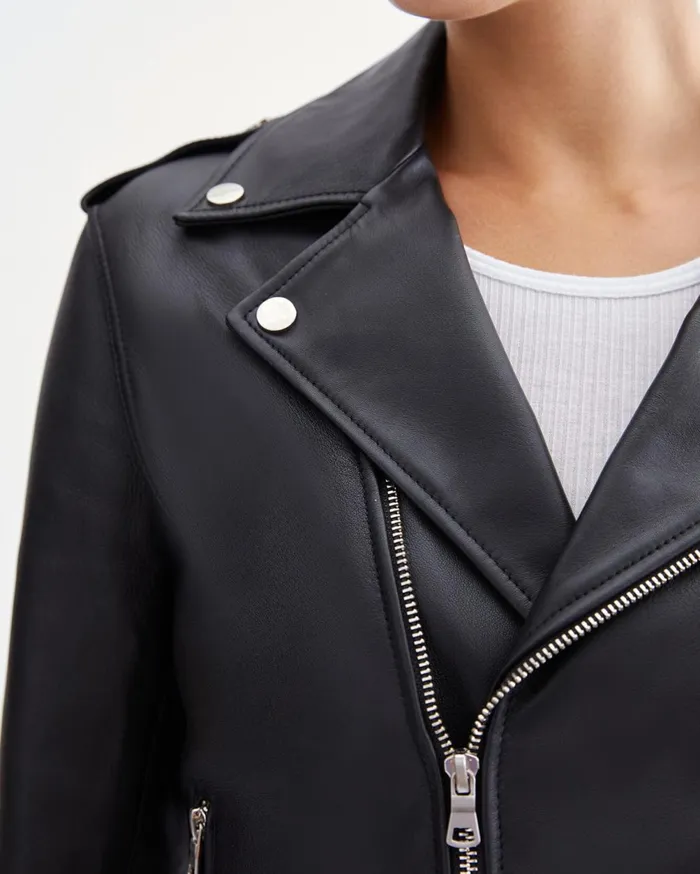 Jackets 038 Coats Women 7 For All Mankind 7 Zipper Moto Jacket