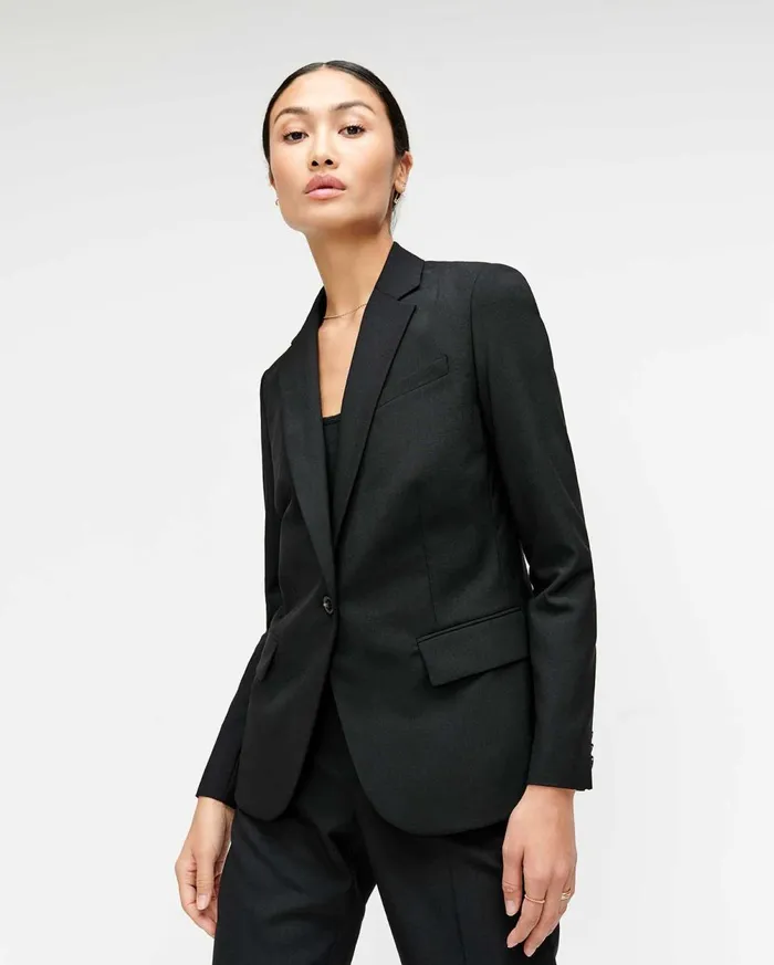 Jackets 038 Coats Women 7 For All Mankind Classic Blazer In Jet Black