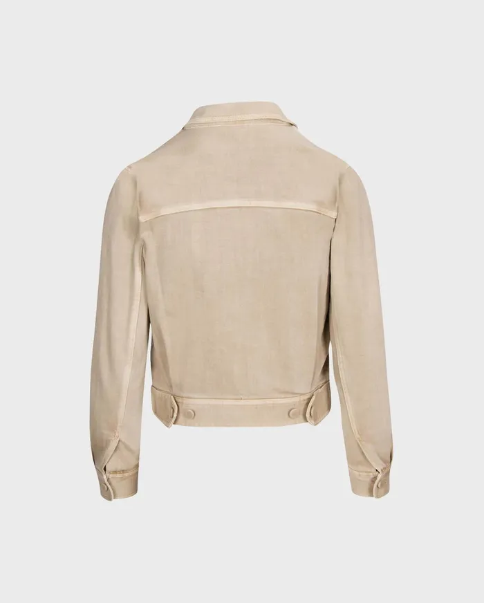 Jackets 038 Coats Women 7 For All Mankind Triple Stretch Crop Jacket In Sand