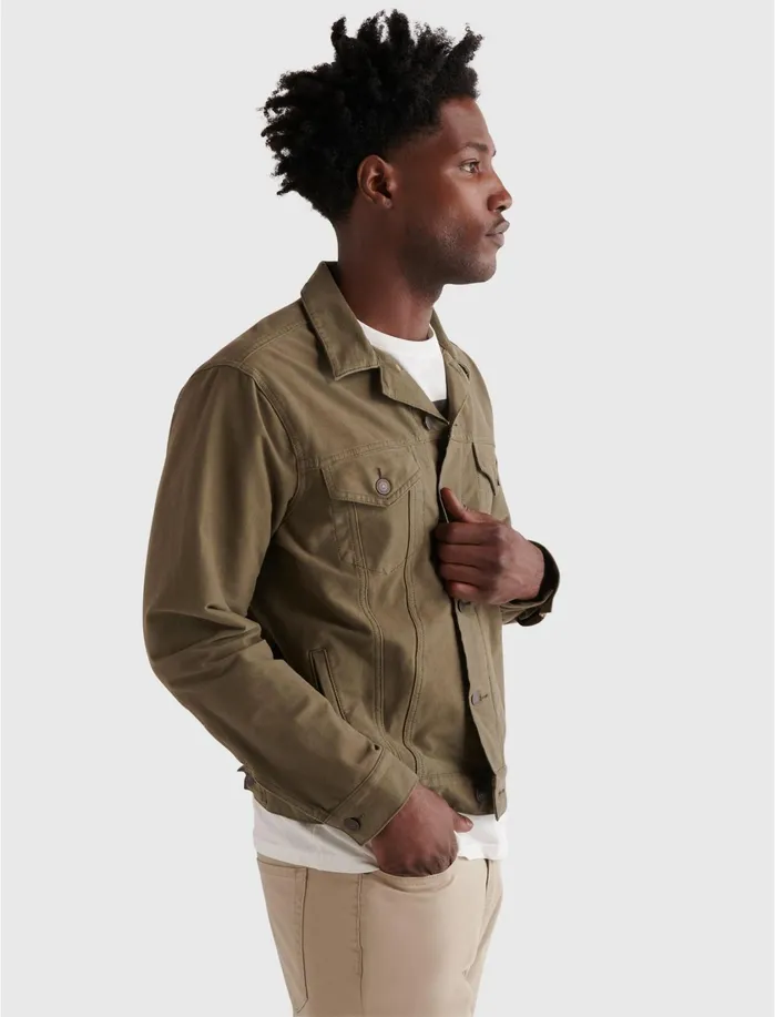 Jackets and Outerwear Men Lucky Brand The Trucker Jacket Olive Night