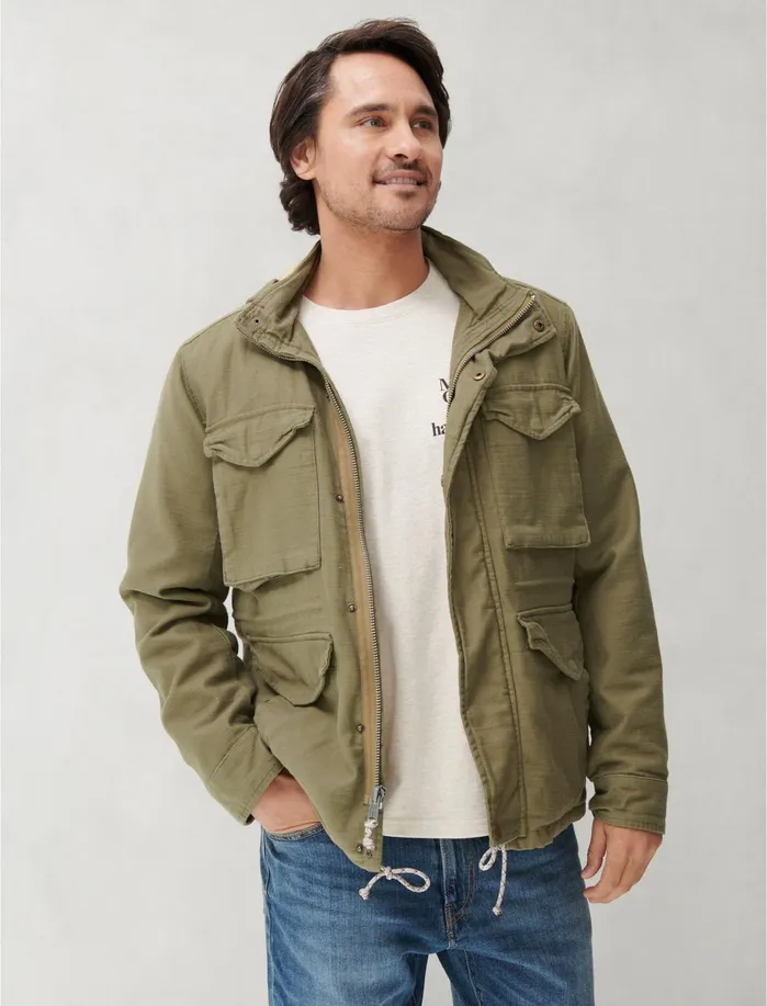 Jackets and Outerwear Men Lucky Brand Utility Fur Lined Jacket Burnt Olive