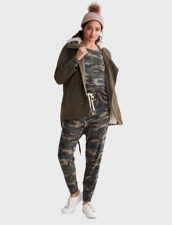 Jackets and Outerwear Women Lucky Brand FAUX FUR COCOON COAT Gill Green