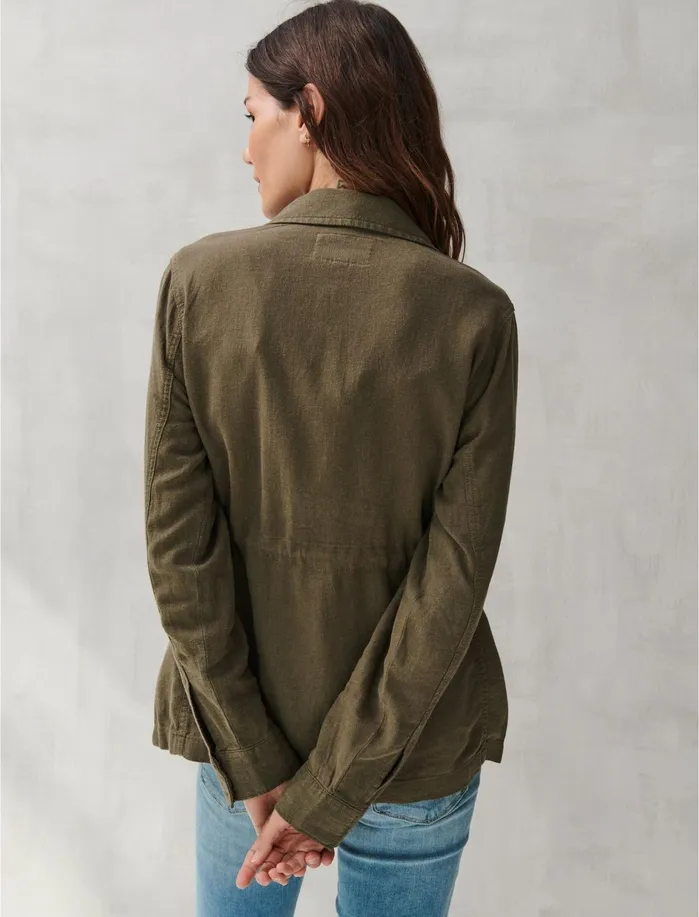 Jackets and Outerwear Women Lucky Brand Linen Utility Jacket Grape Leaf