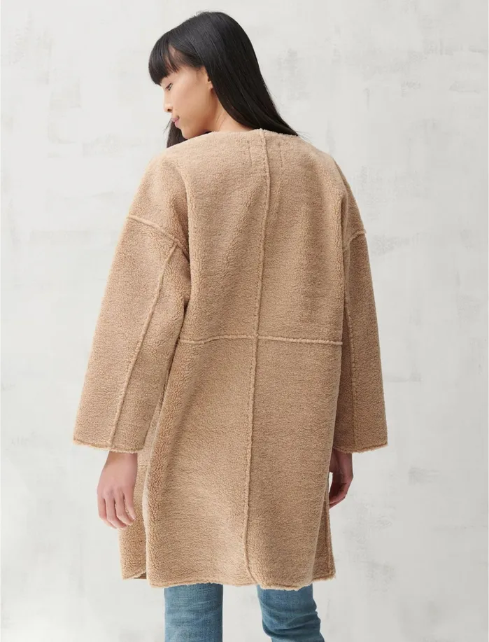 Jackets and Outerwear Women Lucky Brand LONG TEDDY COAT Camel
