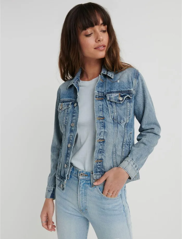 Jackets and Outerwear Women Lucky Brand Tomboy Denim Trucker Cumberland River