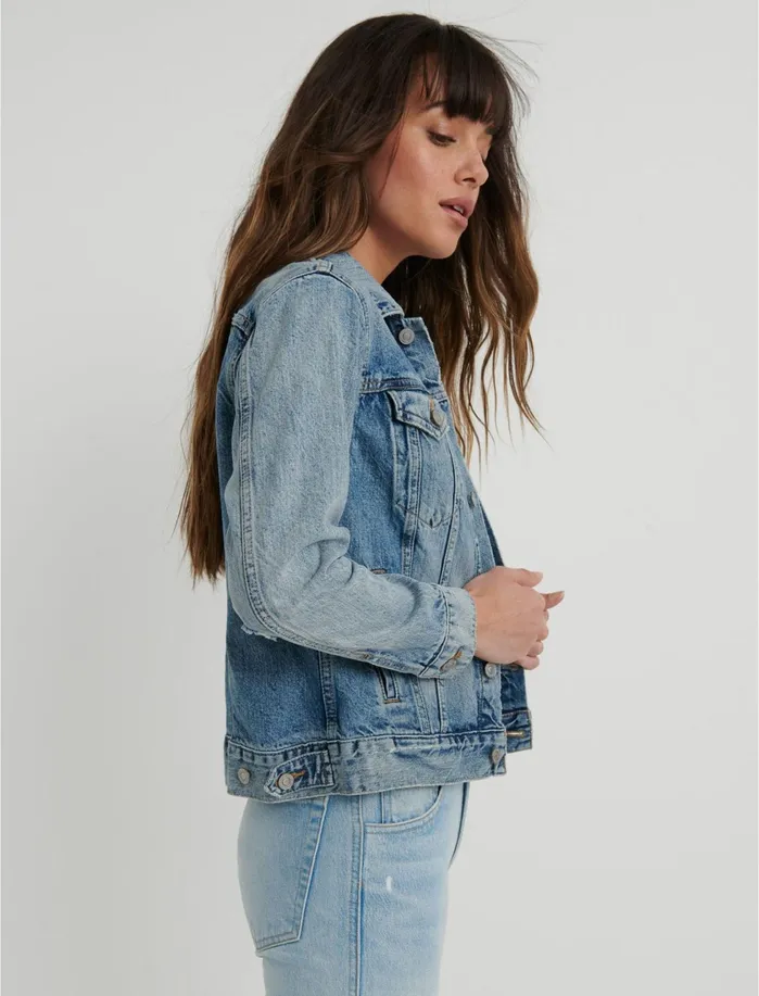 Jackets and Outerwear Women Lucky Brand Tomboy Denim Trucker Cumberland River