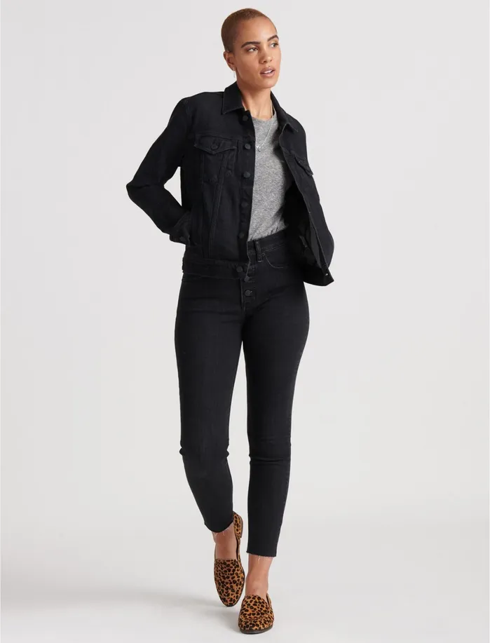 Jackets and Outerwear Women Lucky Brand Tomboy Denim Trucker Sepia