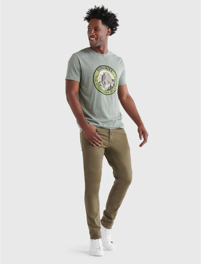 Jeans Men Lucky Brand 105 Slim Taper Sateen Stretch Jean Olive Night