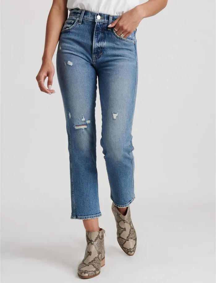 Jeans Women Lucky Brand Authentic Straight Crop Voyage