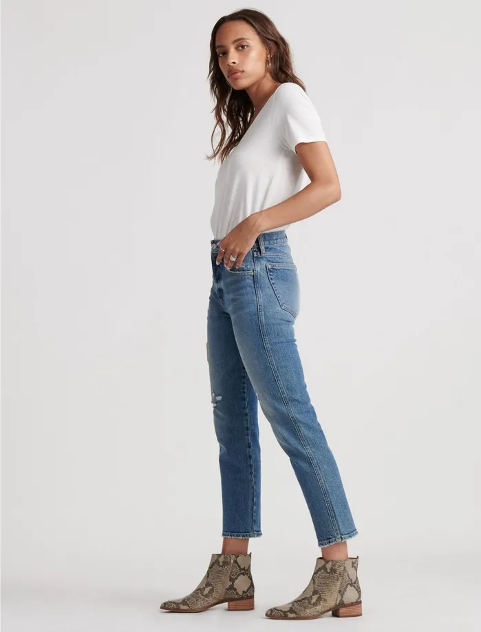 Jeans Women Lucky Brand Authentic Straight Crop Voyage