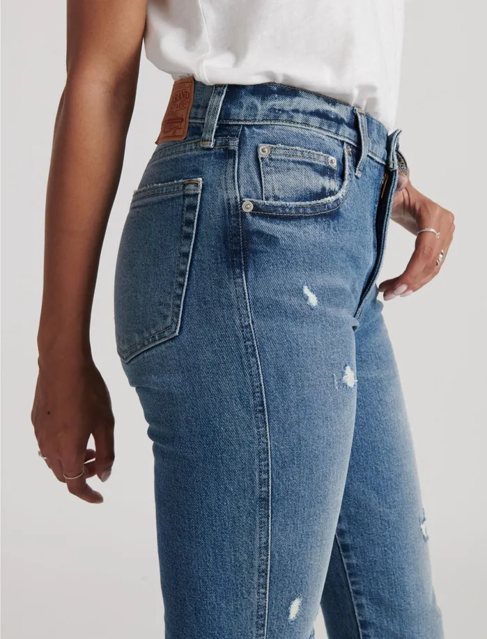 Jeans Women Lucky Brand Authentic Straight Crop Voyage